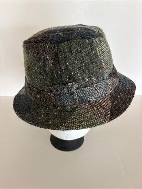 HANNA HATS WOOL TWEED PATCHWORK WALKING HAT SIZE LARGE EUC